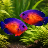 Twospined Angelfish M — pair in a planted aquarium — representative image - view 2