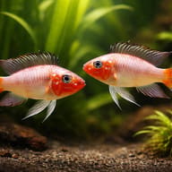 Uaupesi Dwarf Cichlid Urubaxi Red (Apistogramma uaupesi) - pair view — representative image - view 2