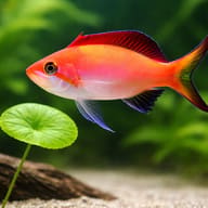 Illustrative Dispar Anthias (Nemanthias dispar) aquarium scene beside plants — representative image - view 4