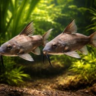 Wahrindi (Synodontis schall) — pair in a planted aquarium — representative image - view 2