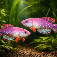 Wolterstorff's Pearl Killifish pair with planting cover — planted view - view 2