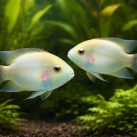 Zebra Cichlid xant. — pair in a planted aquarium — representative image - view 2