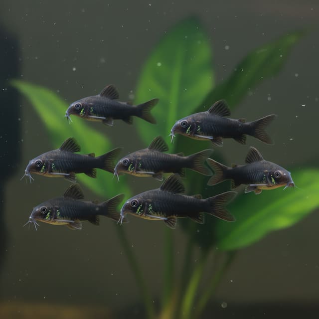 10 X Black Corydoras (Corydoras sp. black venezuela)