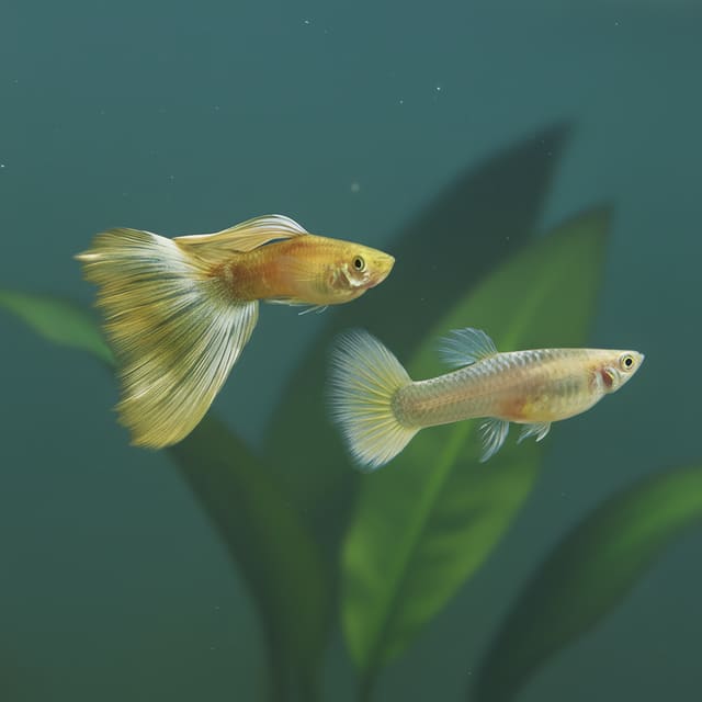 2 X Full Gold 24K Guppy (Poecilia reticulata)