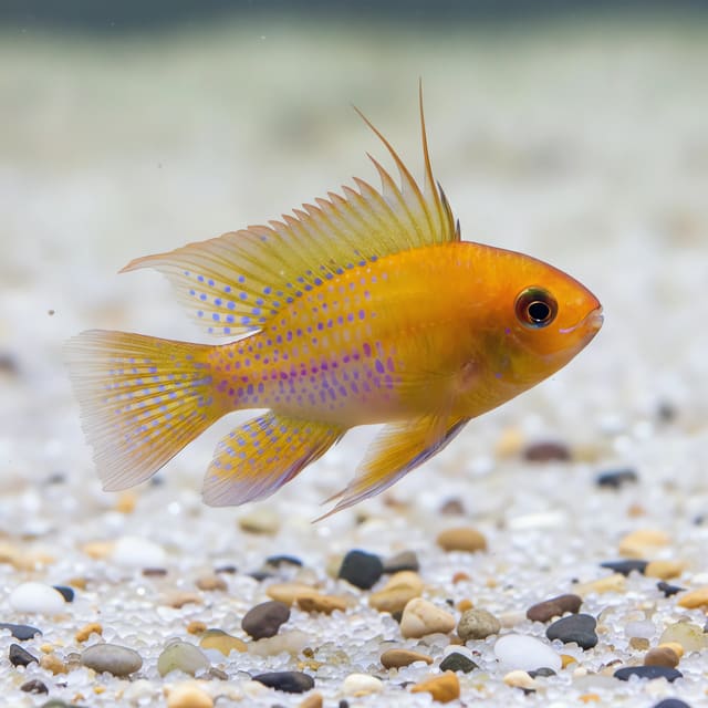 2 × Gold Ram Cichlids (Mikrogeophagus ramirezi)