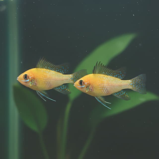 2 X Gold Ram Cichlid (Papiliochromis ramirezi)