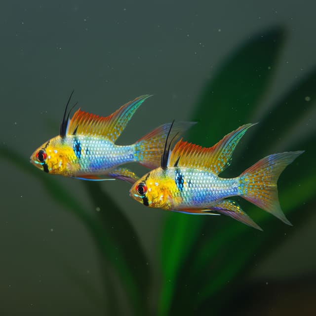 2 X Long Fin Ram Cichlid (Papiliochromis ramirezi long fin)