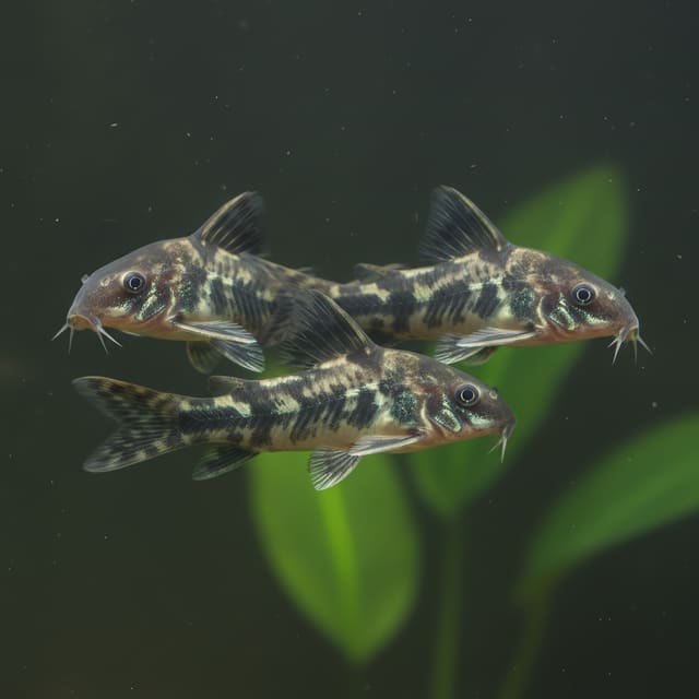 3 X Peppered Corydoras (Corydoras paleatus)