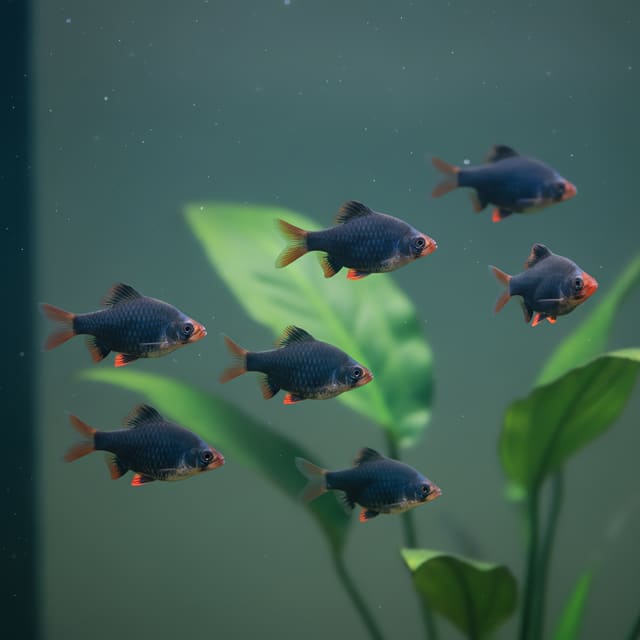 5 X Green Tiger Barbs (Barbus Capoeta tetrazona green)