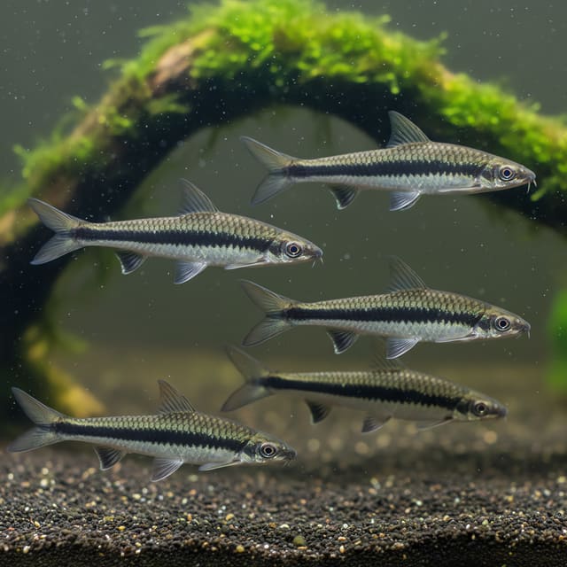 5 X Siamese Algae Eater (Crossocheilus cf. langei)