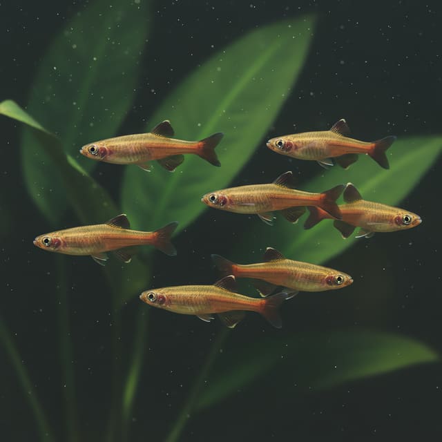 6 X White Cloud Mountain Minnows (Tanichthys albonubes)
