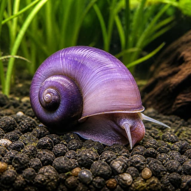 Australis Purple freshwater snail Amularis sp. australs purple 2-2.5 cm with rich purple shell