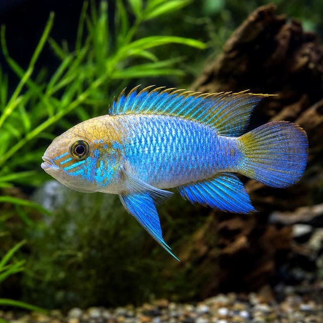 Electric Blue Acara (Andinoacara pulcher)