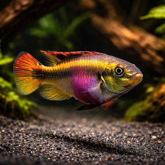 Kribensis (Pelvicachromis pulcher) - Cichlid Fish natural aquarium image