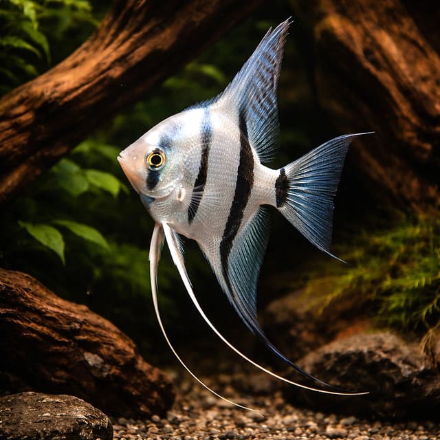 Angel Fish Medium (Pterophyllum scalare mix) natural aquarium image