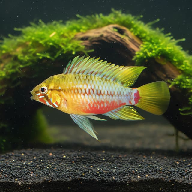 Apistogramma hongsloi Red Gold dwarf cichlid source profile photo