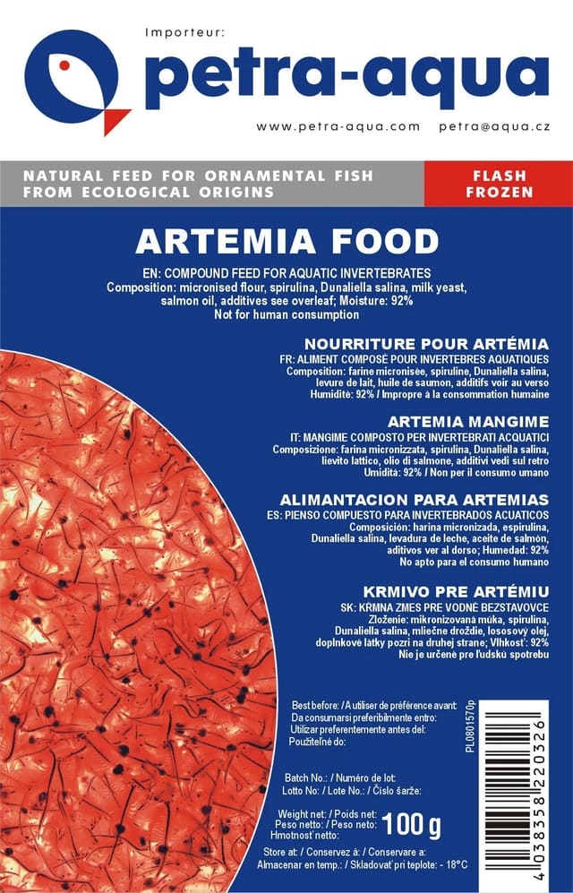 Petra Artemia Food frozen blister pack 6 x 100g fish food