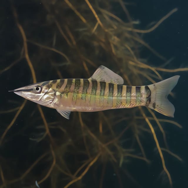 Banded Tiger Loach (Syncrossus helodes) in a planted aquarium — representative image
