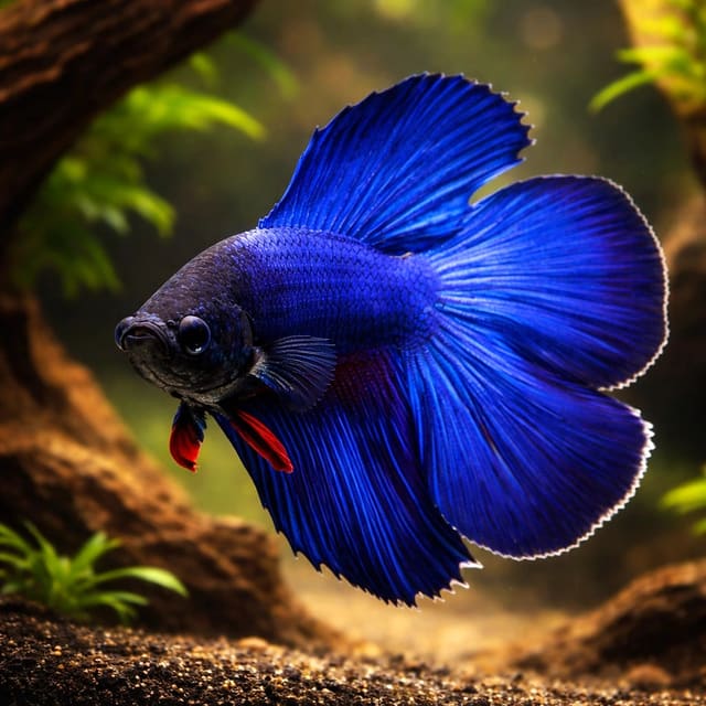 Betta spl. male double tail blue XL — representative image