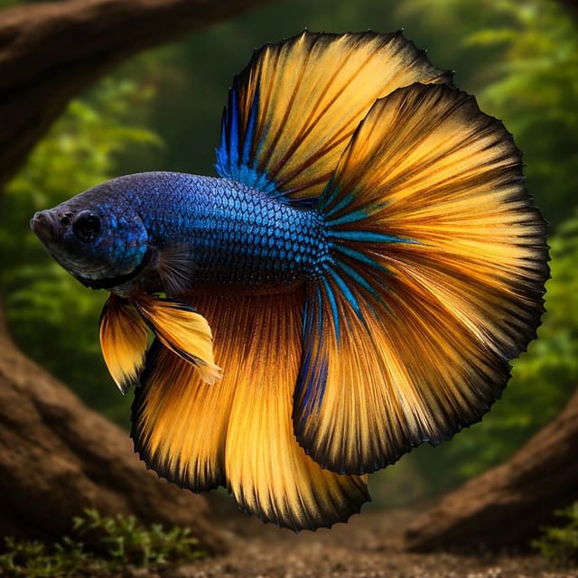 Betta spl. male SuperDelta mustard XL — Fresh Water Fish
