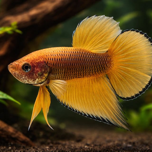 Betta spl. male Wild Benjarong yellow L — representative image