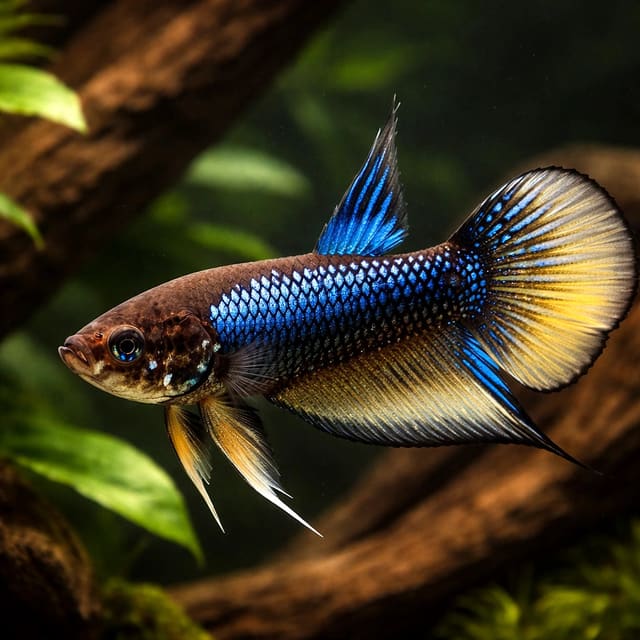 Betta spl. male Wild Imbellis yellow tail L — Fresh Water Fish