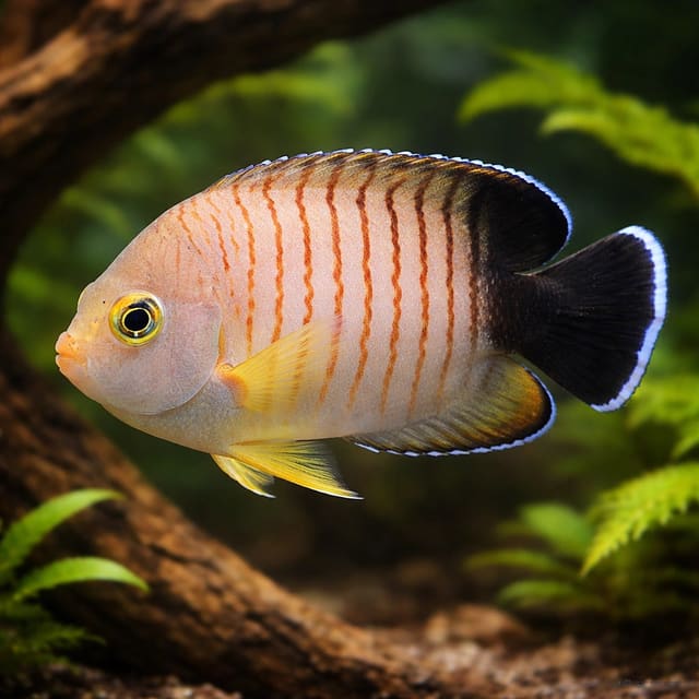 Bibespield Pygmy Angel Centropyge eibli dwarf marine angelfish size M 14cm