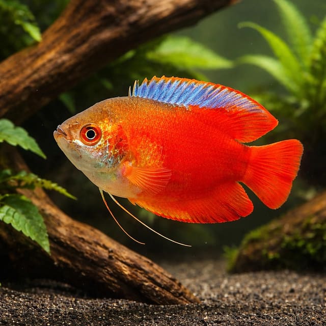 Blood Red Dwarf Gourami (Trichogaster lalius)