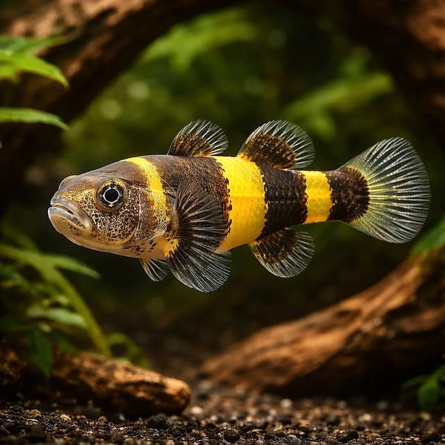 Golden Band Bumblebee Goby (Brachygobius sp.) - hero view — representative image