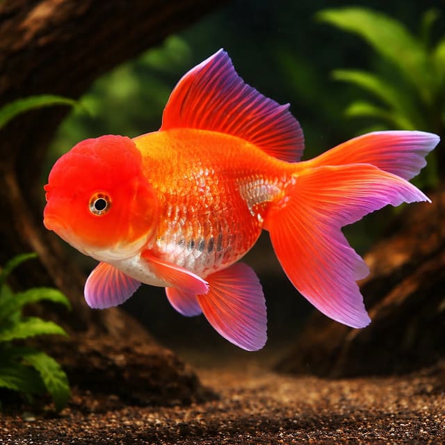 Carassius auratus l.f. red oranda — Fresh Water Fish