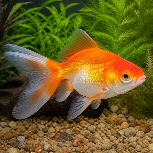 Wakin goldfish Carassius auratus 7-9 cm with twin tail and streamlined body
