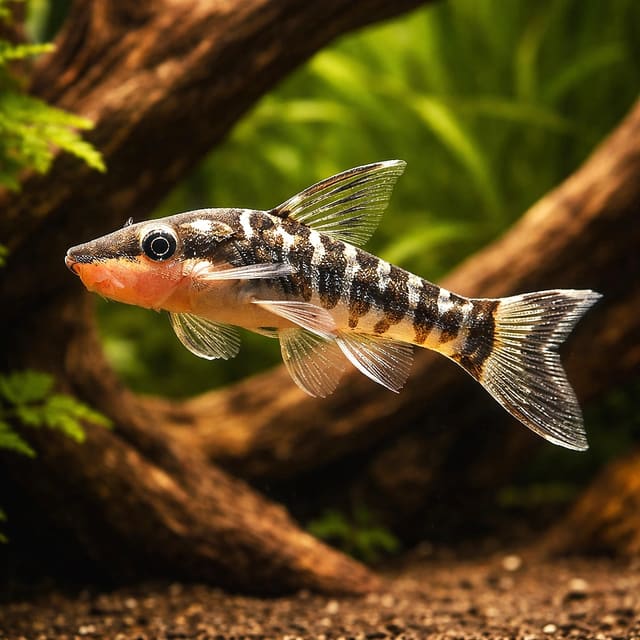Zebra Oto (Otocinclus cocama) in a planted aquarium