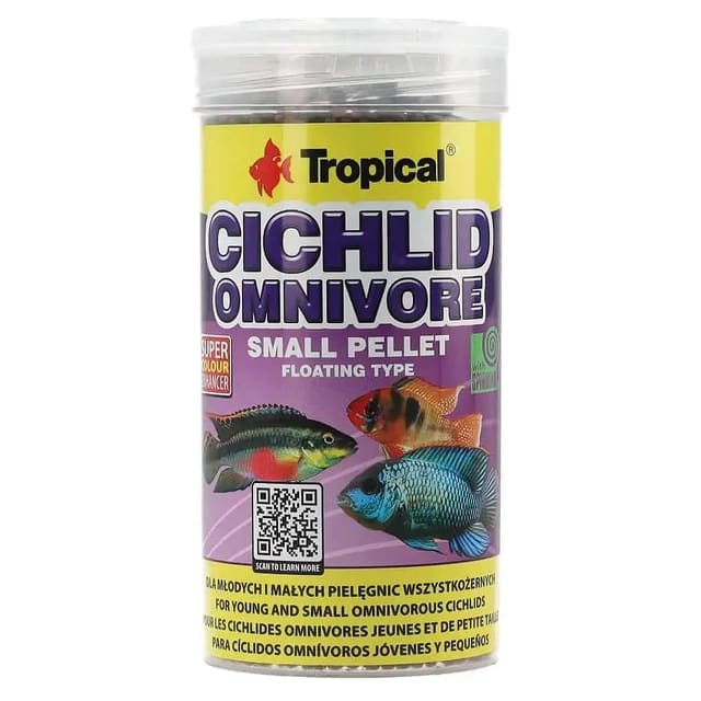 Tropical Cichlid Omnivore Small Pellet floating cichlid food