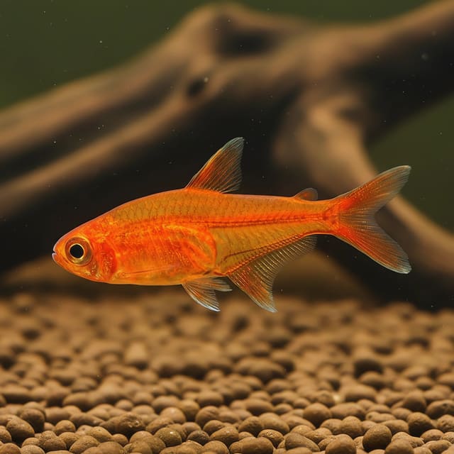 Ember Tetra (Hyphessobrycon amandae) small orange shoaling tetra