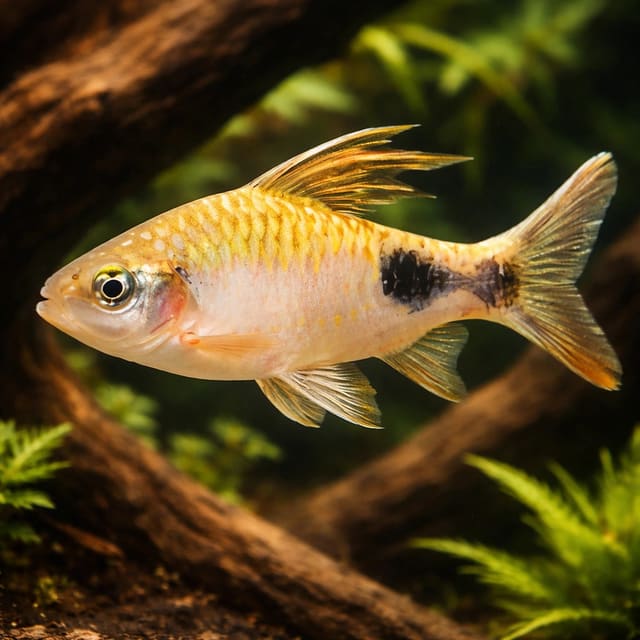 Filament Barb, Dawkinsia filamentosa, exact source photo and planted aquarium views