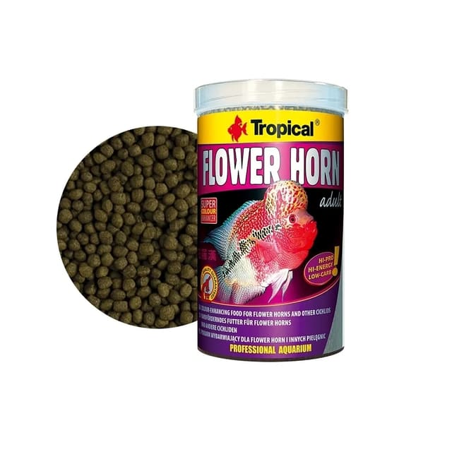 Tropical Flower Horn Adult Pellet 500ml/190g floating cichlid food