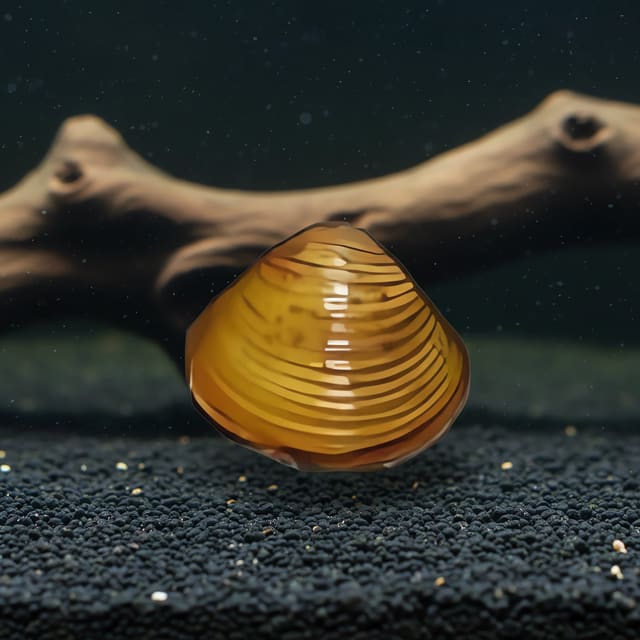 Freshwater Clam (Corbicula javanicus) in a planted aquarium — representative image