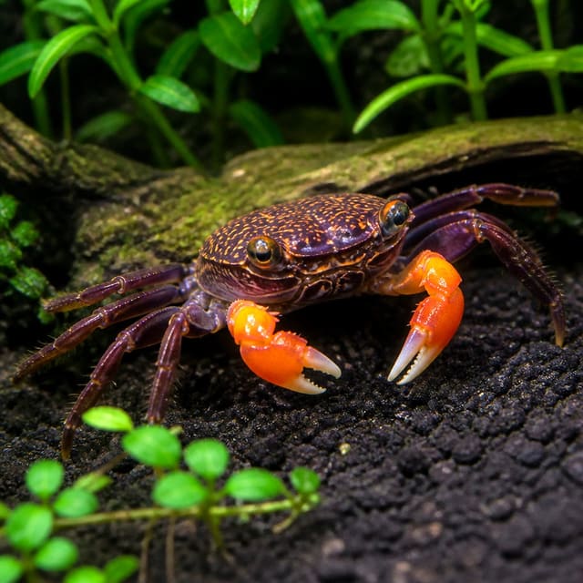 Yellow Benana Vampire Crab (Geosesarma sp.) – rare banana-yellow crab for paludarium, 2-3cm