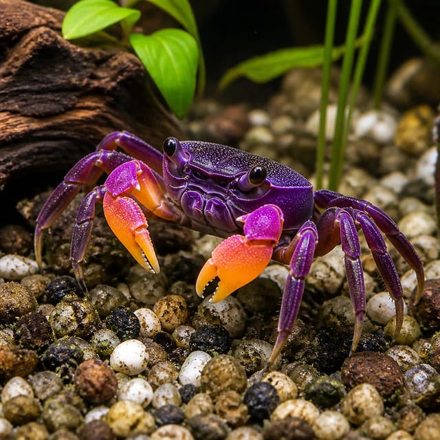 Yellow Benana Vampire Crab (Geosesarma sp.) – rare banana-yellow crab for paludarium, 2-3cm