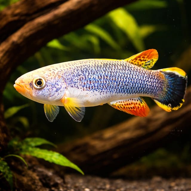 Giant/Hart's Rivulus, Anablepsoides hartii - exact source photo and covered planted aquarium gallery