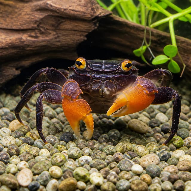 Yellow Benana Vampire Crab (Geosesarma sp.) – rare banana-yellow crab for paludarium, 2-3cm