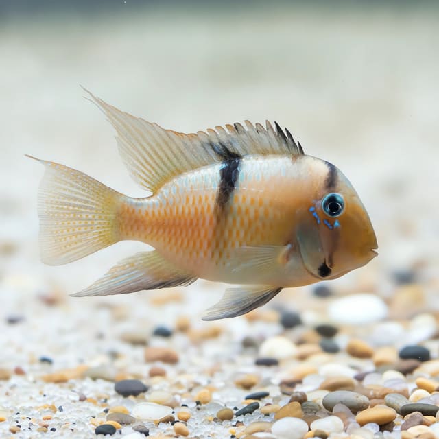 Guianacara Dacrya - South American eartheater cichlid with bold facial markings
