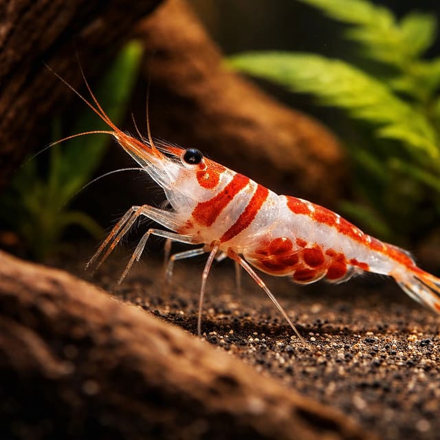 Harlequin Sulawesi Shrimp on rock in warm alkaline water — representative image