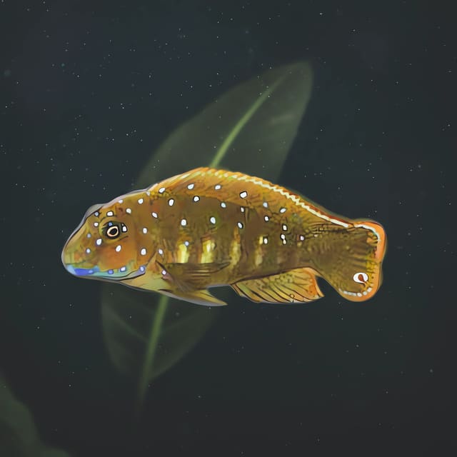 Kigoma Goby Cichlid Eretmodus cyanostictus with blue head spotting