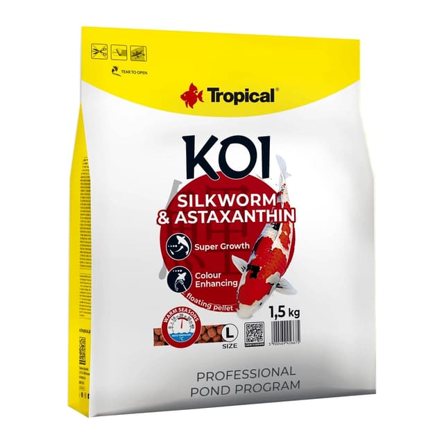 Tropical Koi Silkworm and Astaxanthin Pellet S 1000ml 320g pond food