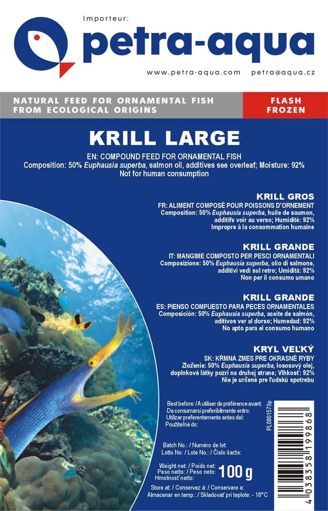 Petra Krill Large frozen blister pack 6 x 100g aquarium fish food