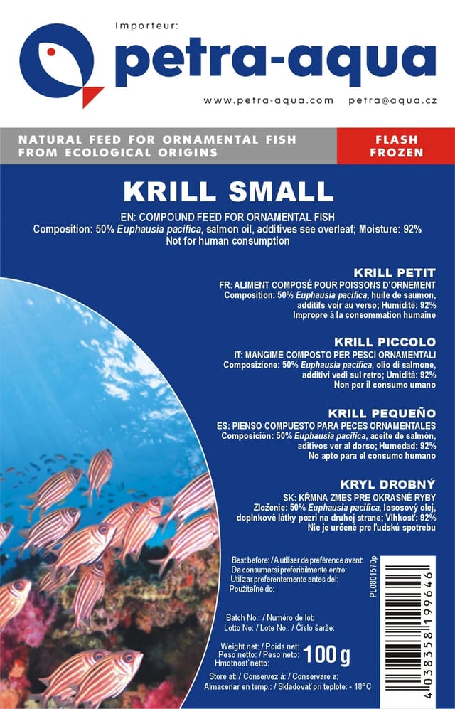 Petra Krill Small frozen blister pack 6 x 100g aquarium fish food