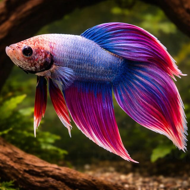Libby Betta, Split-Tailed Betta ALBINO - XL — Fresh Water Fish