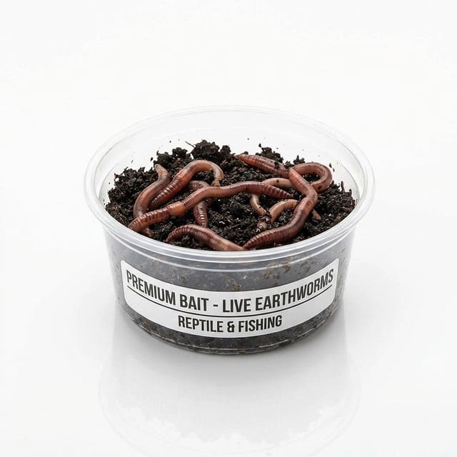 Live earthworms (Lumbricus terrestris) – nightcrawlers for reptiles, axolotls, and fishing