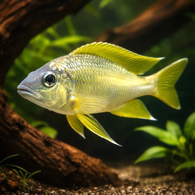 Long-Nosed Gold-Tip Cichlid (Ophthalmotilapia nasuta)